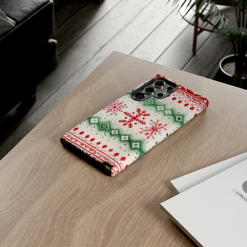 Icelandic Watercolor inspired by Christmas Sweaters - Impact Resistant Phone Case